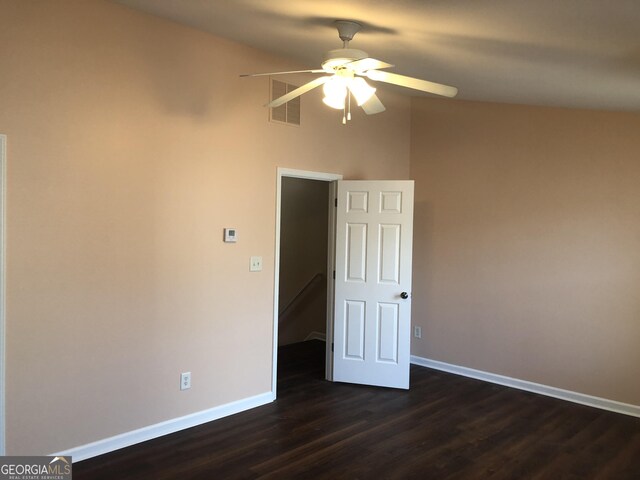 1938 Dilcrest Dr, Duluth, GA 30096 - empty room featuring ceiling fan, dark wood-style flooring, and baseboards