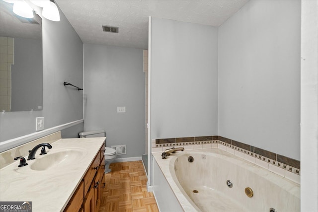 9020 Lakeview Pkwy, Villa Rica, GA 30180 - full bathroom with a whirlpool tub, toilet, vanity, and a textured ceiling