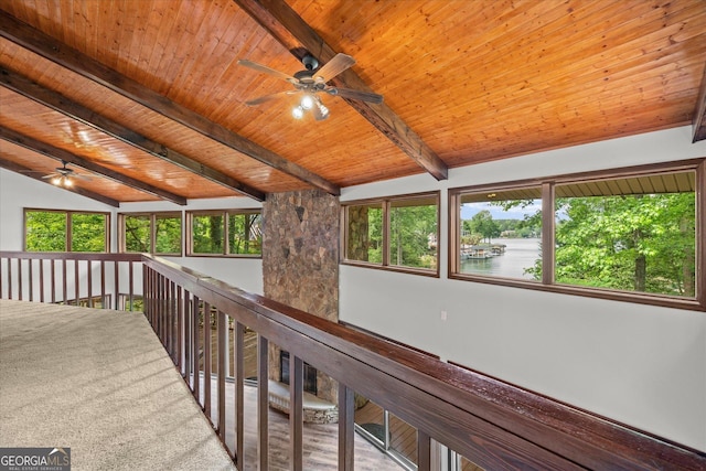 9020 Lakeview Pkwy, Villa Rica, GA 30180 - hallway with wooden ceiling and a water view