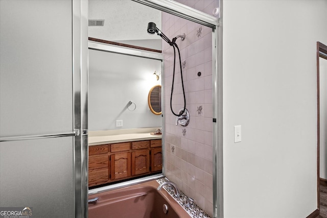 9020 Lakeview Pkwy, Villa Rica, GA 30180 - bathroom featuring a shower stall, vanity, and a tub to relax in
