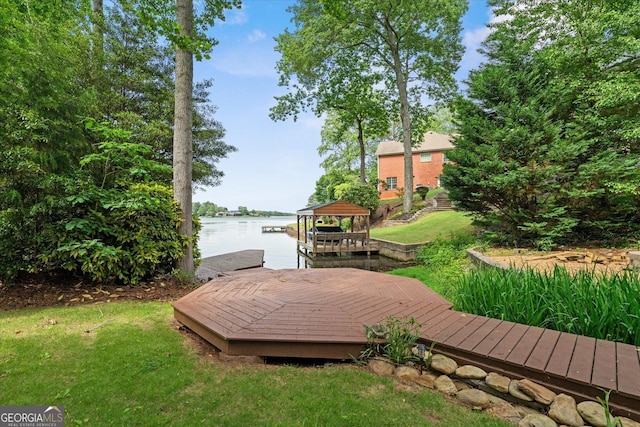 9020 Lakeview Pkwy, Villa Rica, GA 30180 - dock with a water view and a lawn