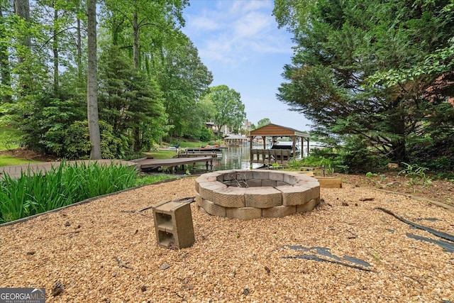 9020 Lakeview Pkwy, Villa Rica, GA 30180 - view of yard with a fire pit and a gazebo