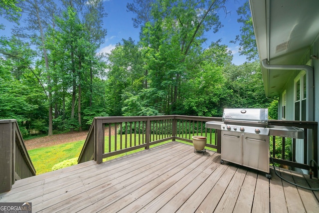 1260 Willeo Creek Dr, Roswell, GA 30075 - wooden terrace featuring area for grilling and a lawn