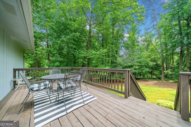 1260 Willeo Creek Dr, Roswell, GA 30075 - deck with outdoor dining area and a yard
