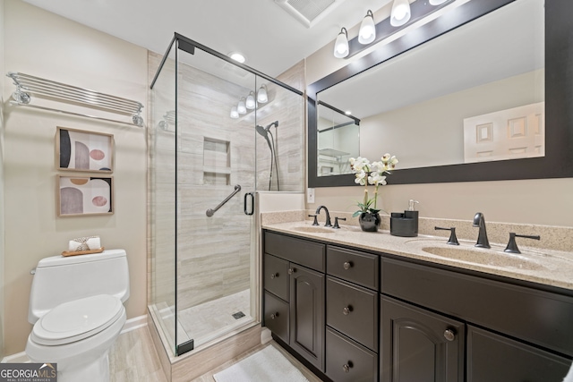 1260 Willeo Creek Dr, Roswell, GA 30075 - full bathroom featuring double vanity and a stall shower