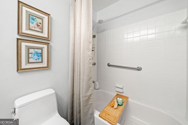 1260 Willeo Creek Dr, Roswell, GA 30075 - full bath with toilet and shower / bath combination with curtain