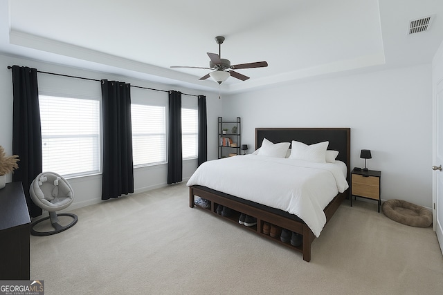 2282 Mclean Chase SE, Smyrna, GA 30080 - bedroom with a tray ceiling, light carpet, and baseboards