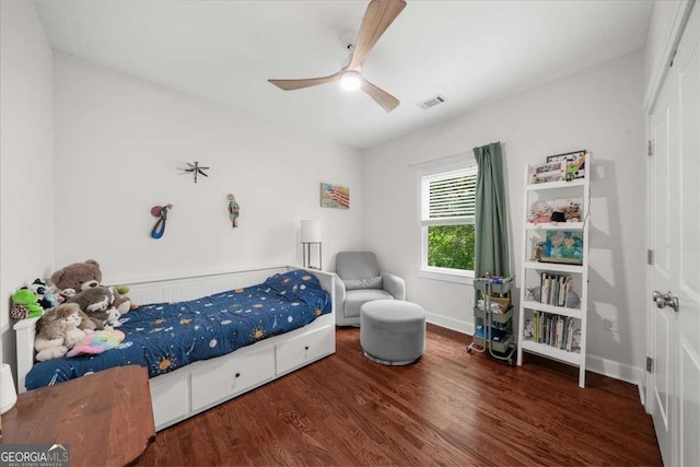 2324 Oakview Rd NE, Atlanta, GA 30317 - bedroom with wood finished floors and a ceiling fan
