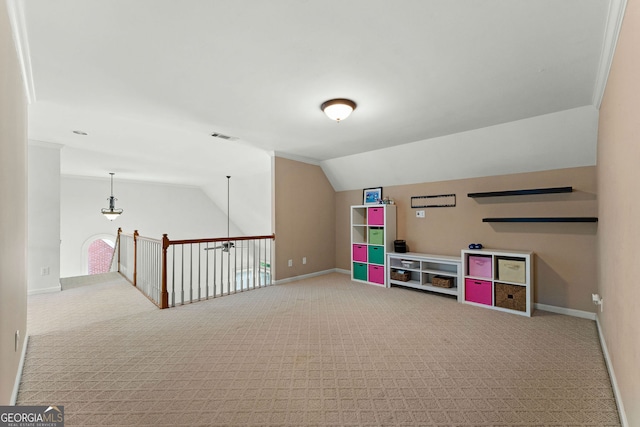 1377 Downington Ln NW, Acworth, GA 30101 - additional living space with carpet floors, lofted ceiling, and baseboards