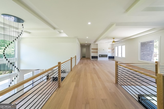 972 Auburn Rd, Dacula, GA 30019 - corridor with an upstairs landing, light wood-style flooring, and recessed lighting