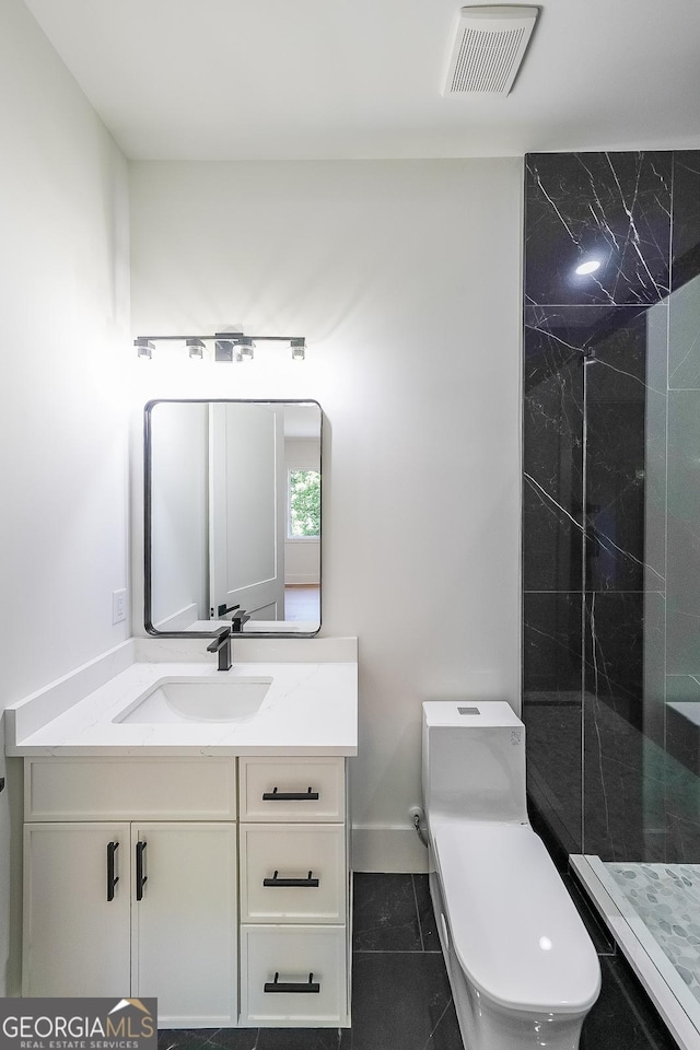 972 Auburn Rd, Dacula, GA 30019 - full bath with vanity, toilet, tile patterned flooring, and tiled shower