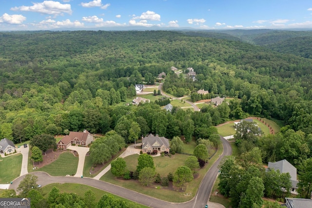 bird's eye view of a heavily wooded area