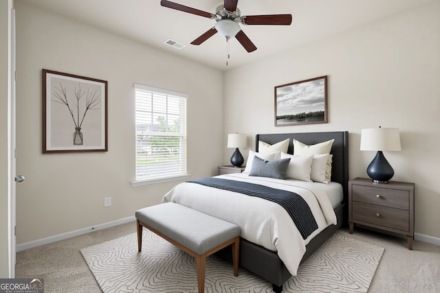 131 Prominence Ct, Canton, GA 30114 - bedroom featuring light colored carpet, baseboards, and a ceiling fan