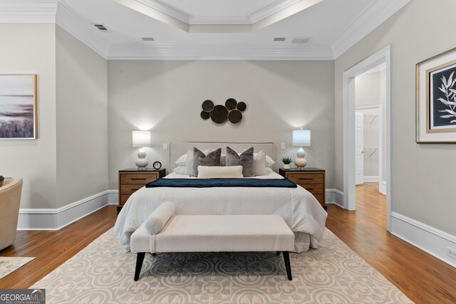 3905 Merriweather Woods, Johns Creek, GA 30022 - bedroom featuring ornamental molding, wood finished floors, and baseboards