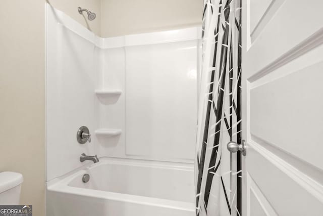 321 Shannon Ct, Mcdonough, GA 30252 - full bath with toilet and shower / bath combination with curtain