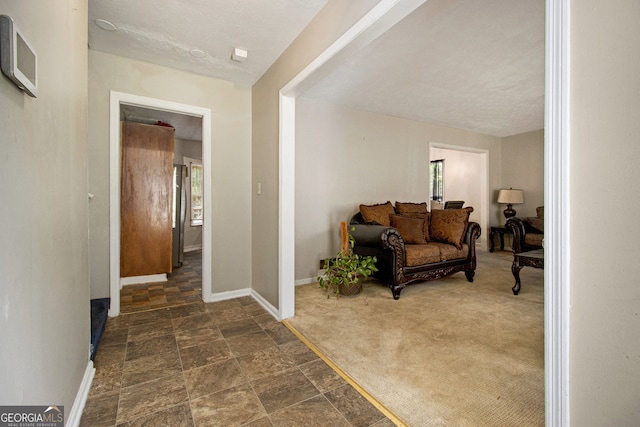 2950 Springfield Ct SW, College Park, GA 30349 - foyer featuring dark stone finish flooring, baseboards, and dark colored carpet