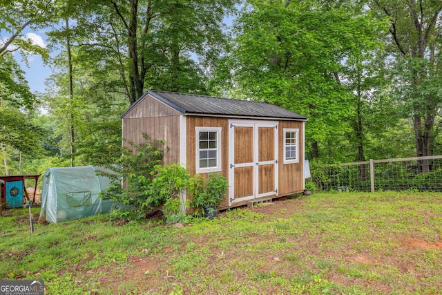 view of shed