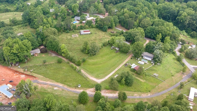 aerial view of property's location featuring rural landscape
