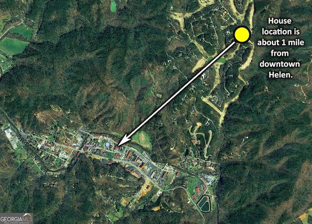 aerial view of property's location