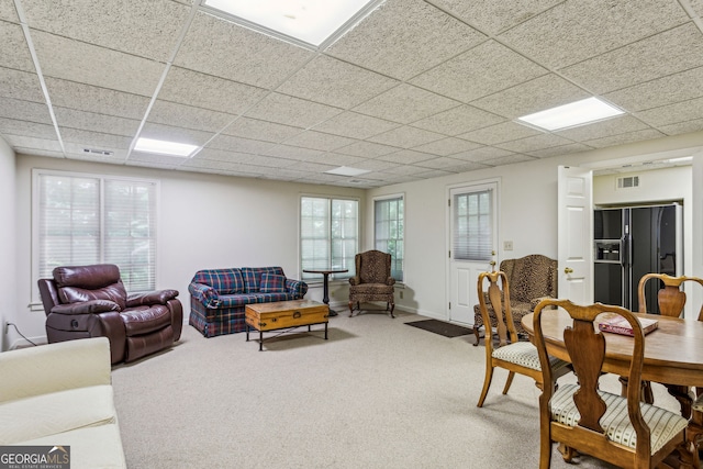 4070 Ridgehurst Dr SE, Smyrna, GA 30080 - carpeted living room featuring a drop ceiling