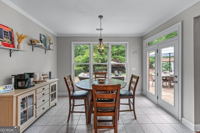 1610 Turtle Pond Dr, Hoschton, GA 30548 - dining room featuring crown molding and light tile patterned floors