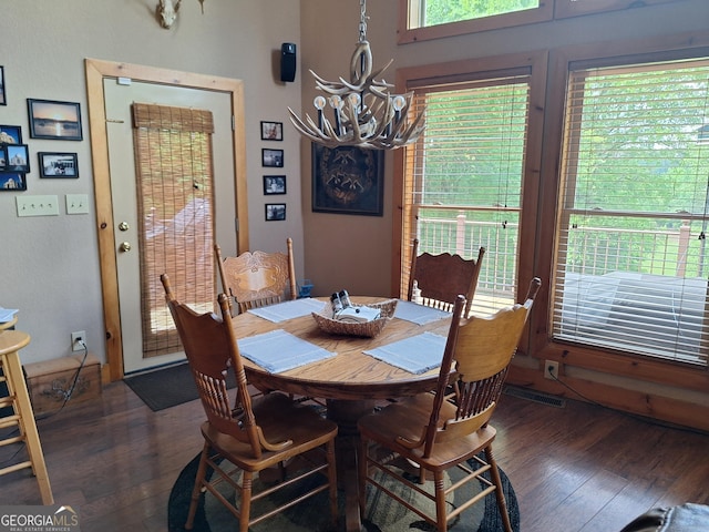 601 Colquitt Rd, Cedartown, GA 30125 - dining room featuring hardwood / wood-style flooring and a chandelier