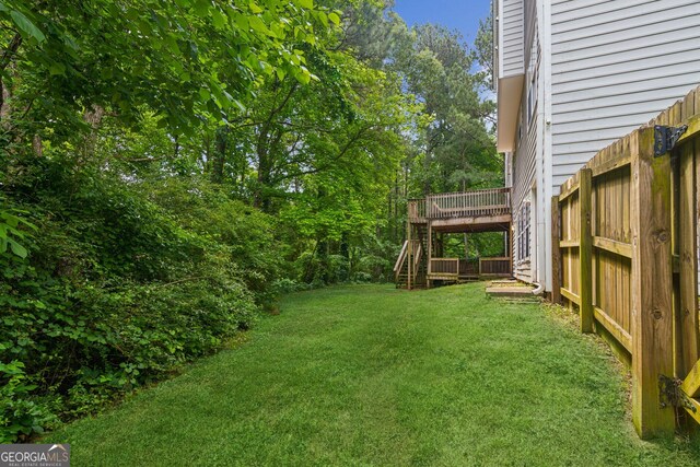 111 Trellis Ct, Acworth, GA 30101 - view of yard with stairway and a deck