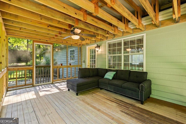 1154 Pinebrook Rd, Auburn, GA 30011 - sunroom / solarium with an outdoor living space and a ceiling fan
