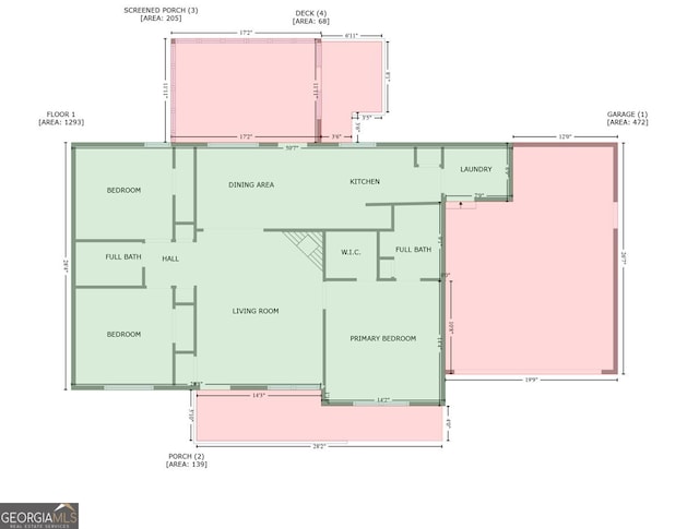 1154 Pinebrook Rd, Auburn, GA 30011 - floor plan / room layout
