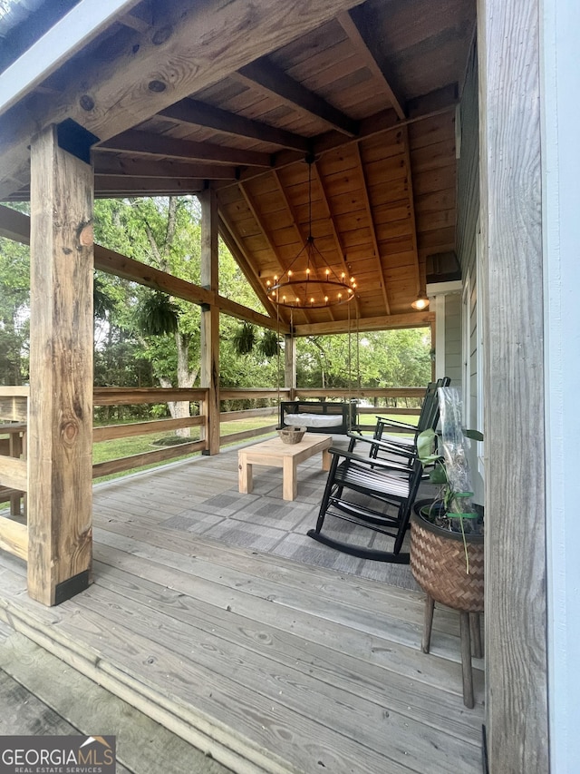 view of wooden deck