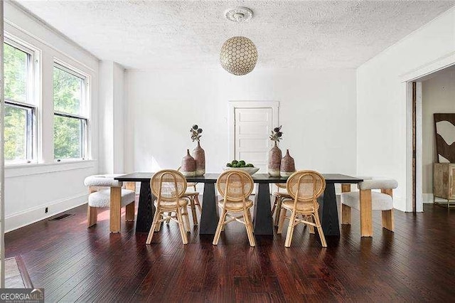 118 Waverly Way, Atlanta, GA 30307 - dining space with a textured ceiling, wood finished floors, breakfast area, and baseboards