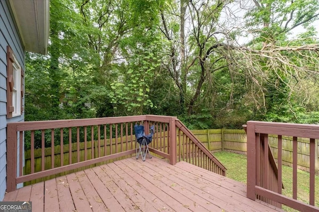 3111 Jones St, East Point, GA 30344 - deck featuring a fenced backyard