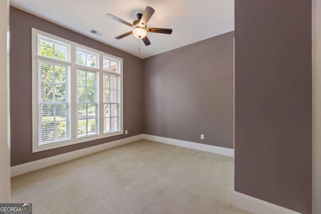 2165 Mcfarlin Ln, Alpharetta, GA 30004 - empty room with baseboards, light carpet, and ceiling fan