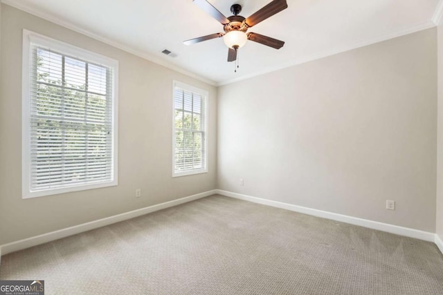 2165 Mcfarlin Ln, Alpharetta, GA 30004 - unfurnished room with crown molding, plenty of natural light, baseboards, and light colored carpet
