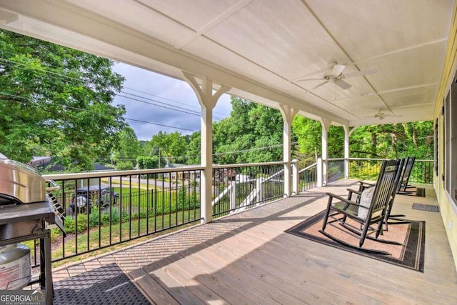 255 S Grove St, Dahlonega, GA 30533 - deck featuring ceiling fan