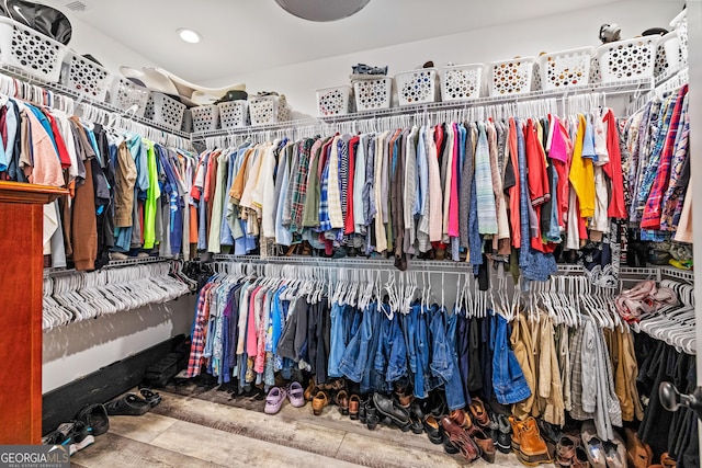 2109 Brewers Mill Rd, Elberton, GA 30635 - spacious closet featuring wood finished floors