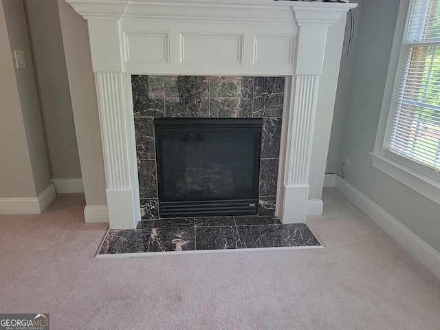 45 Mountain Crest Dr, Oxford, GA 30054 - detailed view of carpet floors, a fireplace, and baseboards