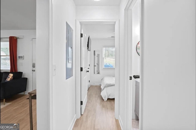 251 Aurora Ave NW, Atlanta, GA 30314 - hallway with plenty of natural light, light wood-type flooring, and baseboards