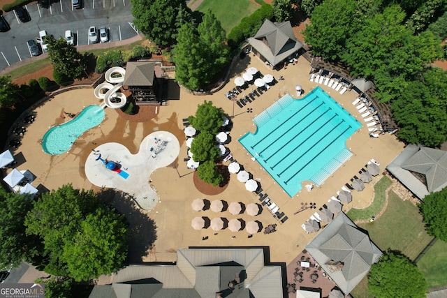 1023 Little Darby Ln, Suwanee, GA 30024 - aerial view of a pool