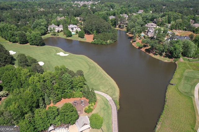 1023 Little Darby Ln, Suwanee, GA 30024 - bird's eye view of a nearby body of water and a golf club
