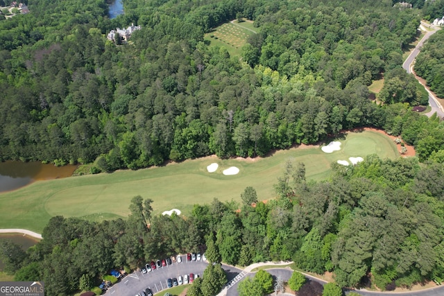 1023 Little Darby Ln, Suwanee, GA 30024 - aerial view of property and surrounding area featuring a golf course and a nearby body of water