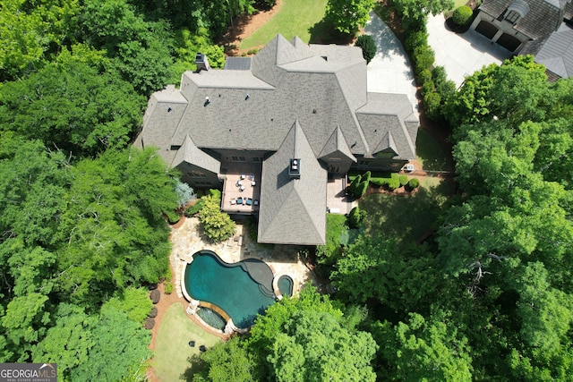 1023 Little Darby Ln, Suwanee, GA 30024 - view from above of property with a pool area