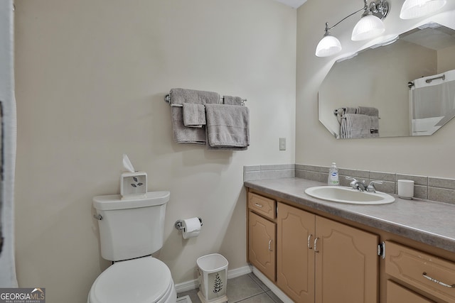 55 Hubbard Ct, Newnan, GA 30263 - bathroom with vanity, toilet, and tile patterned floors