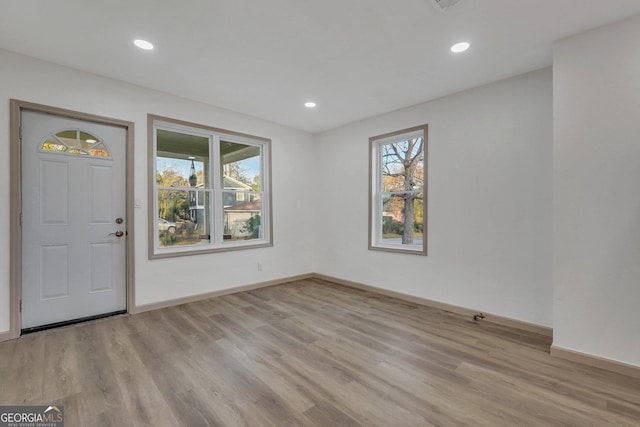 1601 Coventry St, Savannah, GA 31415 - entrance foyer with plenty of natural light, light wood-style flooring, and recessed lighting