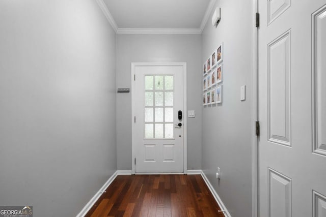 1630 Marsanne Ter NW Unit 27, Kennesaw, GA 30152 - entryway with dark wood finished floors, crown molding, and baseboards