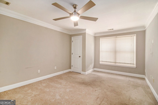 2551 Village Creek Lndg SE, Atlanta, GA 30316 - empty room featuring crown molding, carpet flooring, ceiling fan, and baseboards