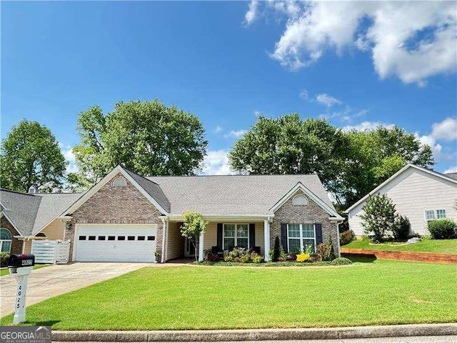 4025 Mcdowell Dr, Acworth, GA 30101 - single story home featuring a front lawn, an attached garage, and concrete driveway