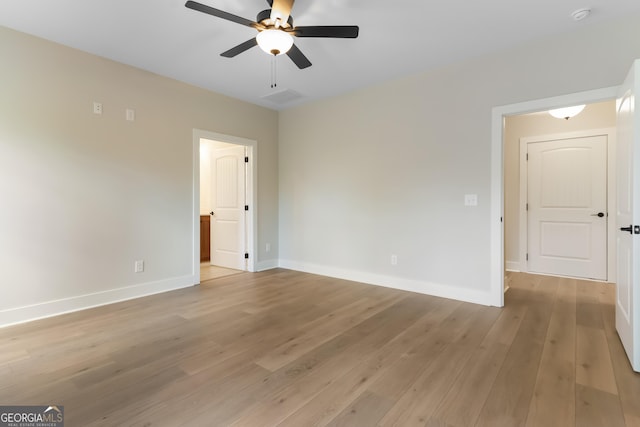 113 Summit View Ln, Ellijay, GA 30540 - empty room with a ceiling fan, light wood-style flooring, baseboards, and a smoke detector