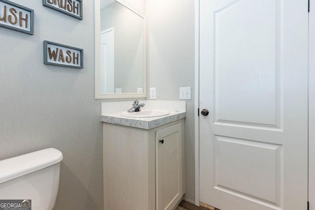 1208 Nease Rd, Guyton, GA 31312 - half bath featuring vanity and toilet