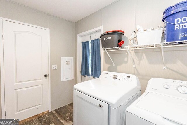 1208 Nease Rd, Guyton, GA 31312 - washroom featuring washer and clothes dryer and wood finished floors